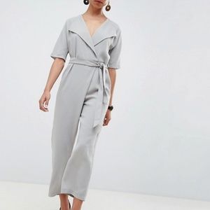 ASOS Petite Wrap Jumpsuit With Self Belt